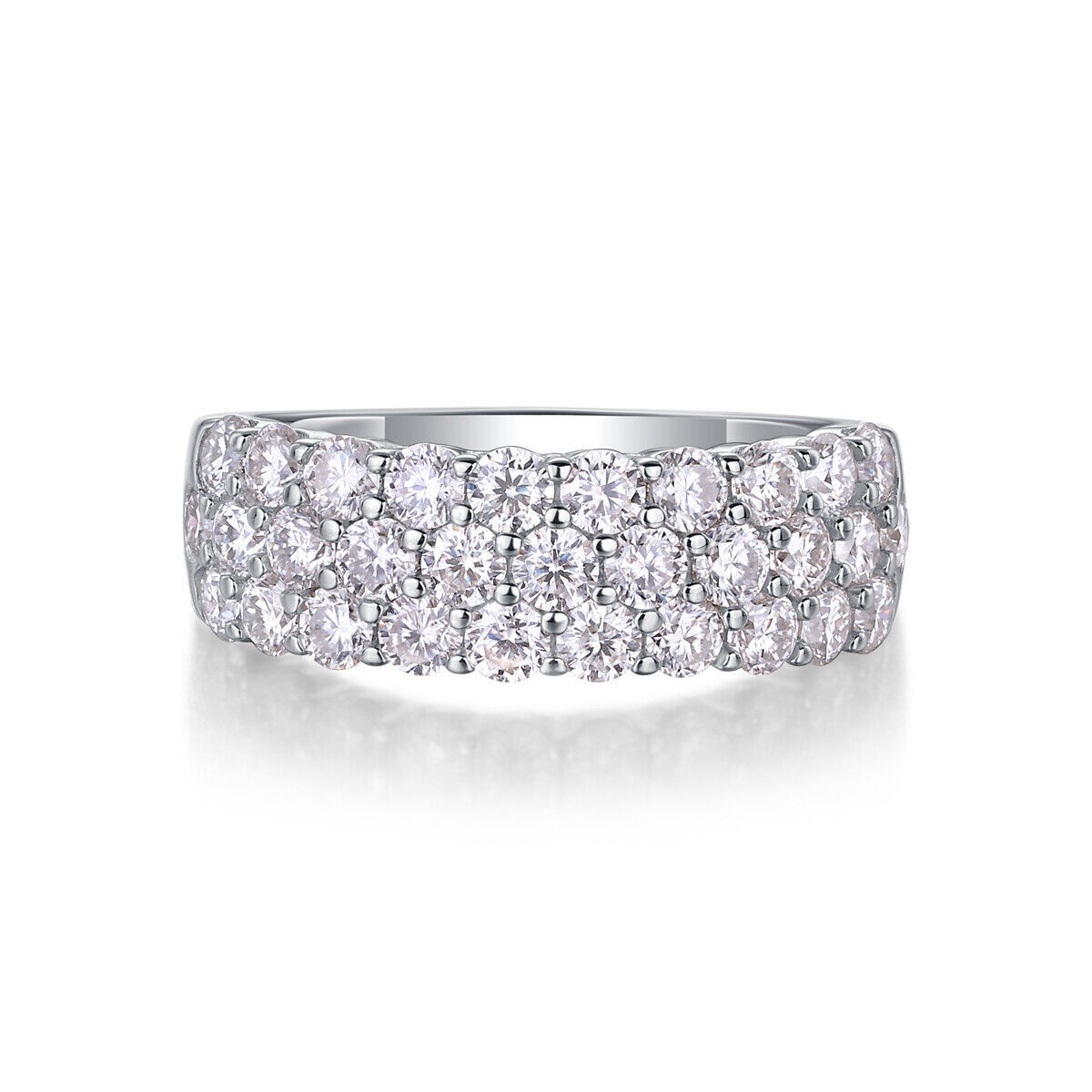 D Color Moissanite Half Eternity Band Wedding Ring for Women 925 Sterling Silver