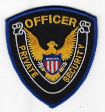 Old Original Cloth Shoulder Patch "OFFICER PRIVATE SECURITY" Very Rare