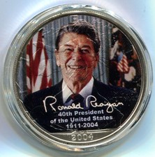 .999 Silver 1oz Round | Ronald Reagan ASE | Colorized 113.93 per troy oz
