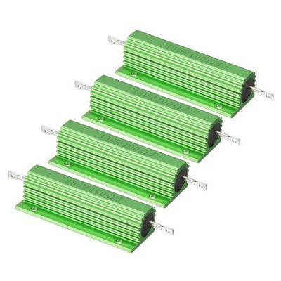 100W 100 Ohm Aluminum Shell Resistor, 4 Pack Aluminum Housing Resistor, Green
