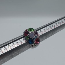 Multi-Stone Bubblegum Cocktail-Style Ring Size P.
