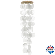 Capiz Shell Wind Chime for Outside 28  - Ocean/Beach Themed Sea Glass