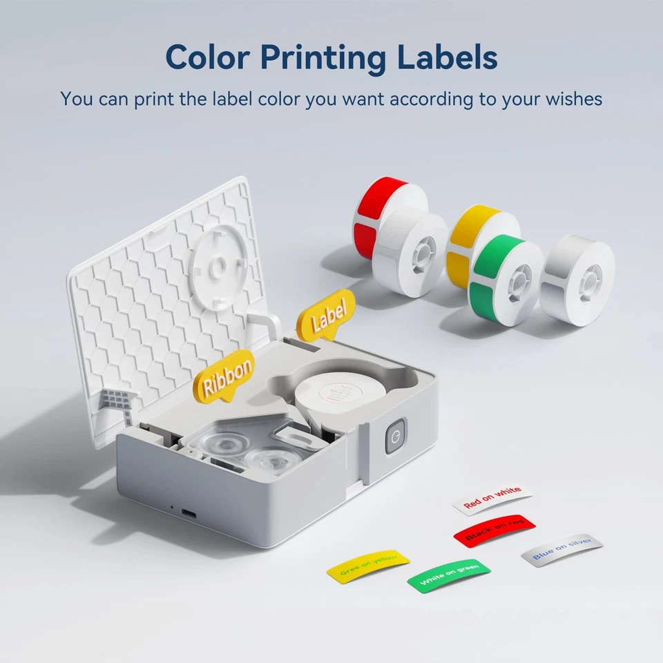 B18 Etikettendrucker drahtloser Thermotransferdrucker unterstützt Farbdruck M... - Bild 2 von 4