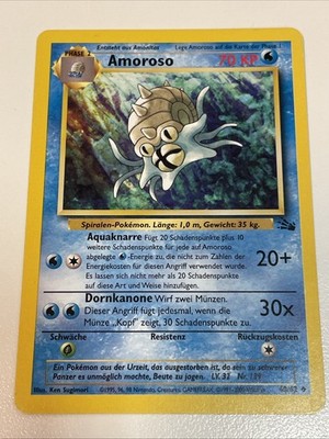 253. Pokemon Amoroso 40/62 Fossil Deutsch Karte Vintage