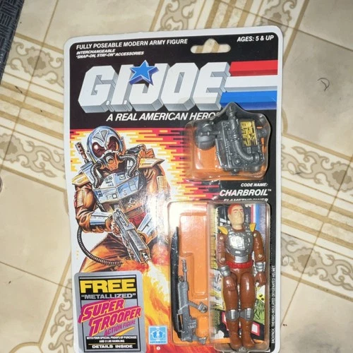 Hasbro G.I. Joe Charbroil 1988 Action Figure Boxed w/ Gun Backpack