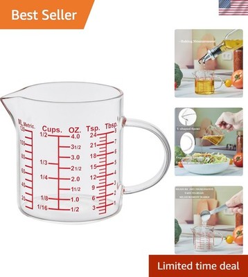 High Borosilicate Glass Measure Cup - 120ml with V-Spout for Easy Pouring