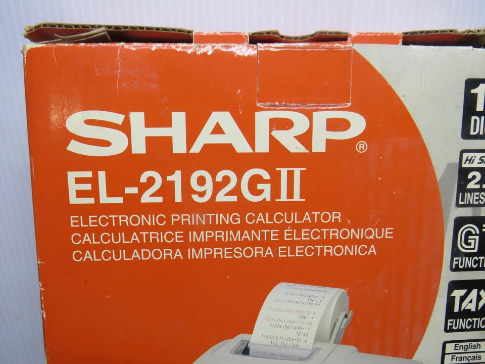 NIB Sharp EL-2192G Portable Printing Electronic 12 Digit Calculator Tax Function - Image 3 of 4