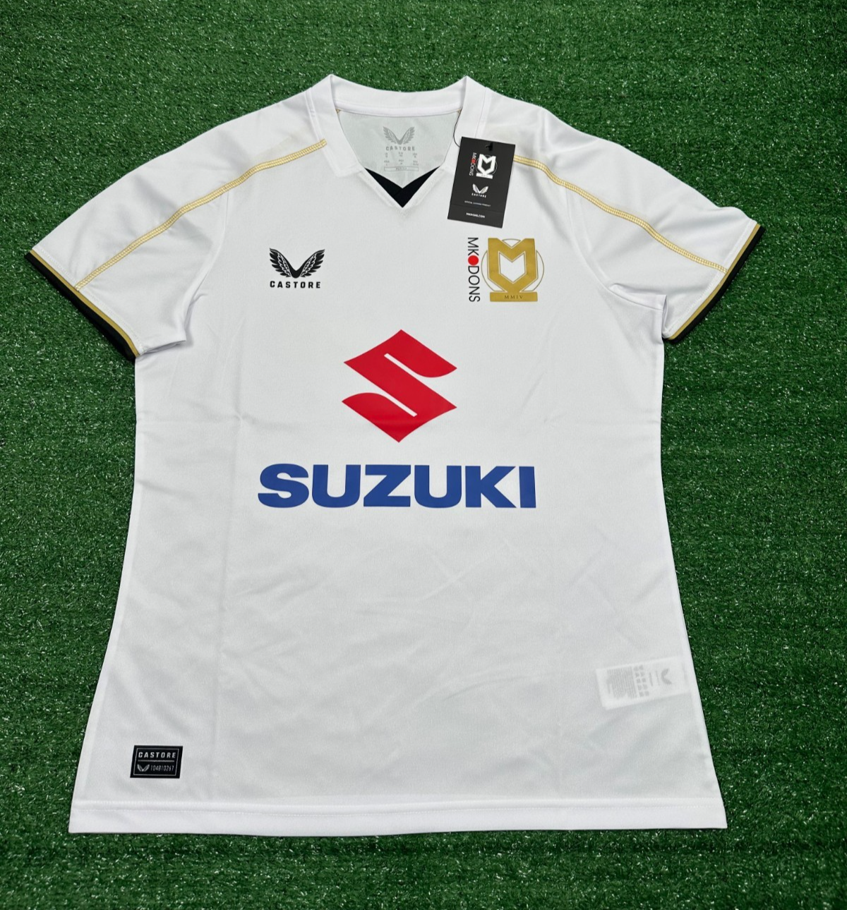 MK Dons FC Castore 2024 White Home T-Shirt | Womens Size 12 Football Top Kit