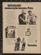 Vintage 1973 Yamaha Motorcycle Lessons Safety Course Print Ad Display Art