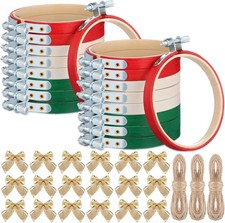 39 Pcs 3 Inch Christmas Ornament Kit Including 18 Pcs Embroidery Hoops