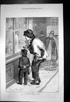 Old Pleasures Hope Frans Huard Two Boys Violin Look Schaufenster 1876 Victorian