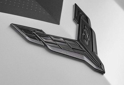 2020-25 Corvette C8 Front Crossed Flags Emblem Carbon Flash Metallic GM 86563245