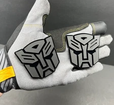 2x  Autobot Transformer Mask Car Fender Badge Emblem Matte Black/Black 2 INCHES