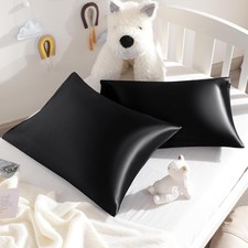 Toddler Satin Pillowcases, Set of 2, 14 x 20, Black