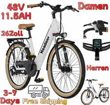 Elektrofahrrad 48V 11.5Ah Damen E-Bike 26 Zoll Pendeln CityBike 7-Gänge Herren