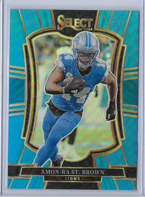 2025 Panini Select - Amon-Ra St. Brown #170 - Light Blue Prizm /99