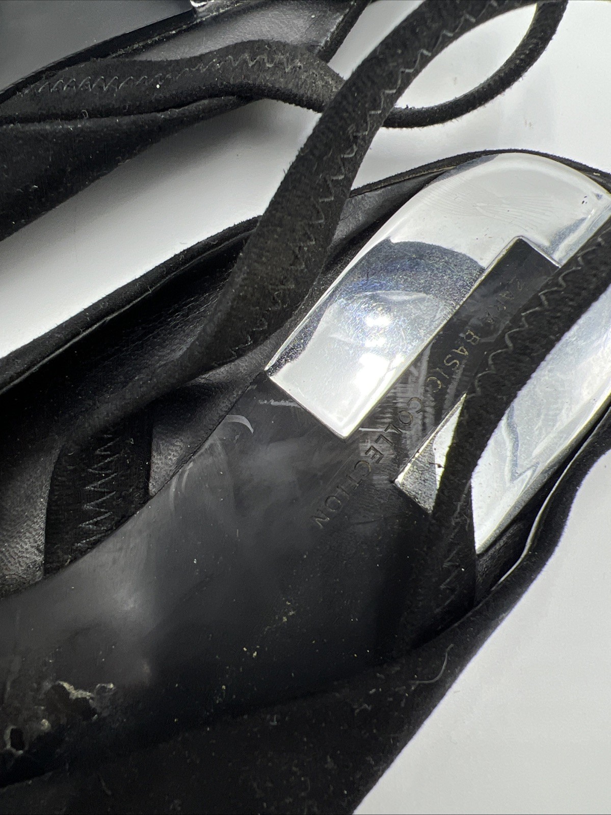 ZARA basic collection Woman’s Black Strap Flat Sl… - image 5