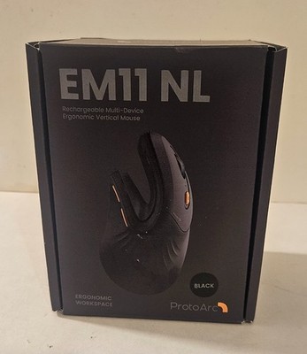 ProtoArc Ergonomic Mouse EM11 NL Rechargeable Wireless Vertical Mouse Black