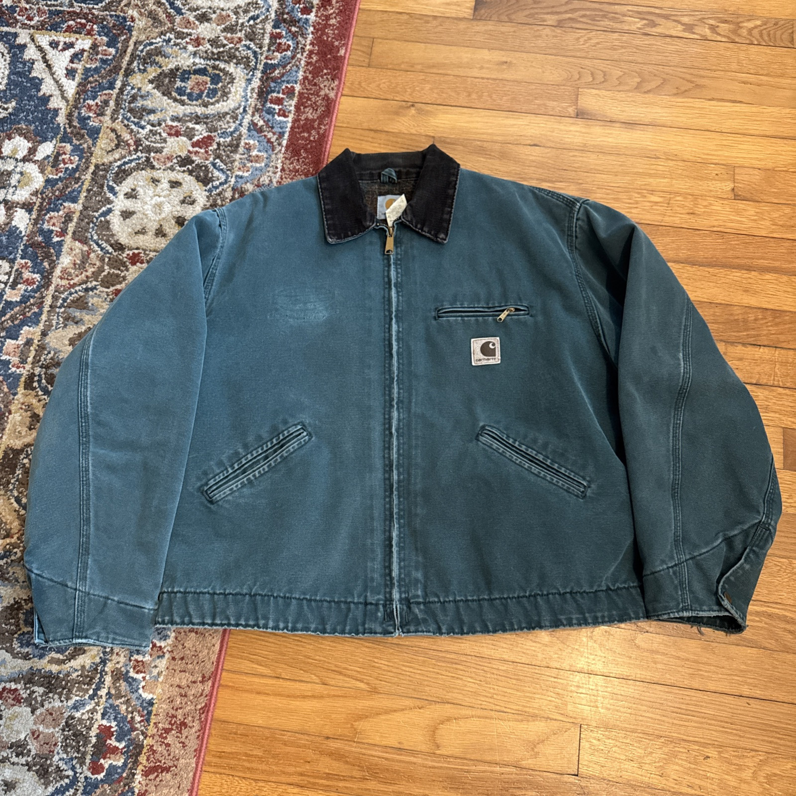 Carhartt デトロイトジャケット　革タグ　 J43HTG Detroit Vintage 90s Carhartt Detroit Jacket J43HTG Blanket Lined Hunter