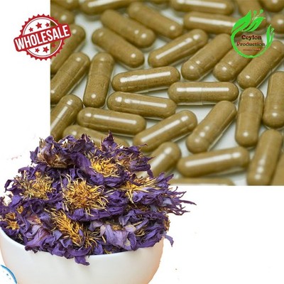 Organic Blue Lotus Flower Capsules(600mg) pure Natural Nymphaea caerulea.