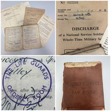 Army Book 64 & Discharge Docs. Norman Lilley, Clapham  - The Life Guards 