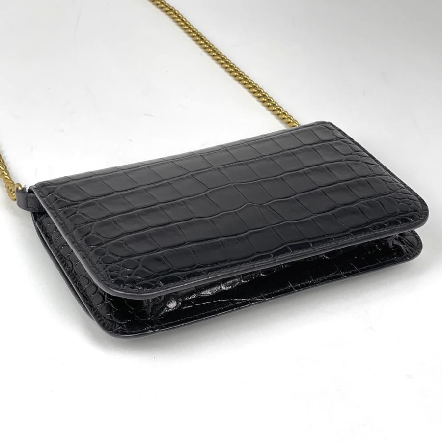 Balenciaga B. 593615 Be Dot Chain Shoulder Bag Black Leather #BS1671 thumbnail 2