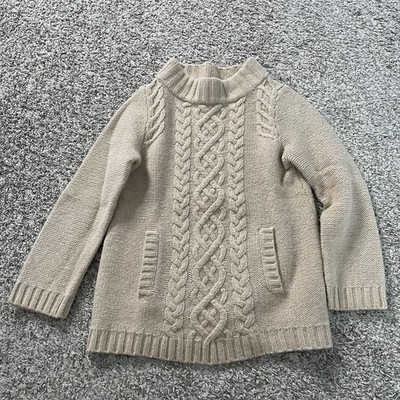 J. Crew Sweater Women Small Chunky Heritage Cable Cashmere Turtleneck Knit Wool