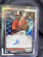 2024 Bowman Chrome - 1st Prospect Auto - Luis De Leon Refractor /499 Orioles