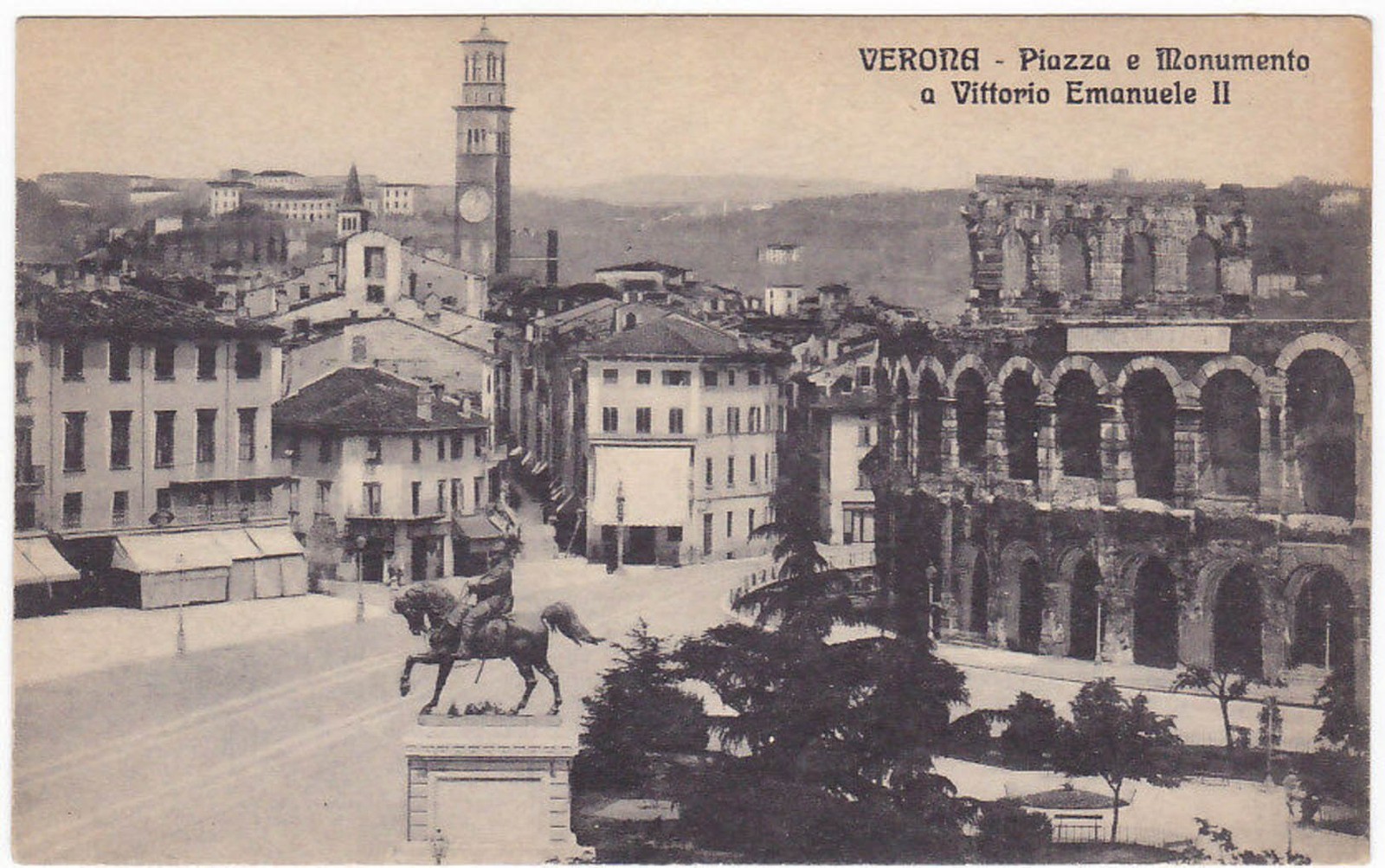 VERONA - PIAZZA E MONUMENTO A VITTORIO EMANUELE II - F.TO P. -29988-