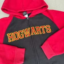 Harry Potter Hogwarts Zip Up Hoodie Mens Medium Gryffindor Red Black Crest