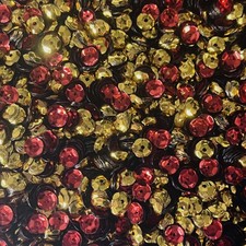 6mm Cup Sequins Red Gold Metallic Reversible Made in USA