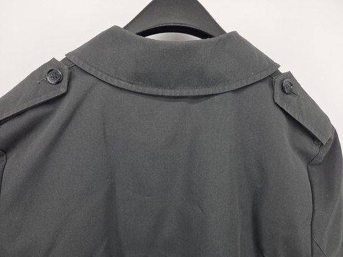 Vtg London Fog Mens Trench Coat 40R Thinsulate Liner Dark Grey Double Breasted - Afbeelding 13 van 17