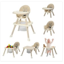 Baby High Chair, 6 in 1 Convertible High Chair for Babies / Toddlers - Beige