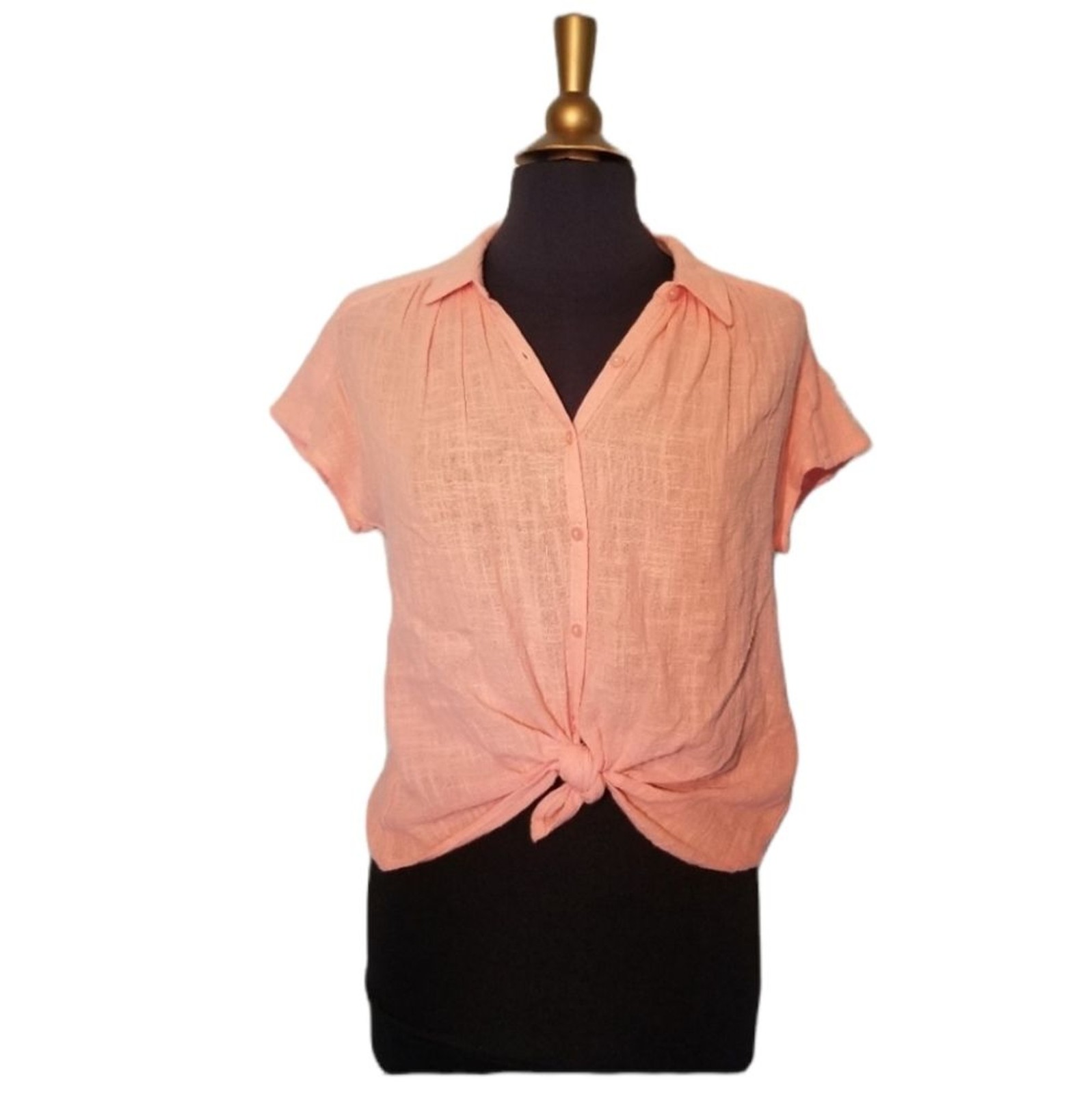 Universal Thread Top Tie Front Orange Womens Size… - image 1