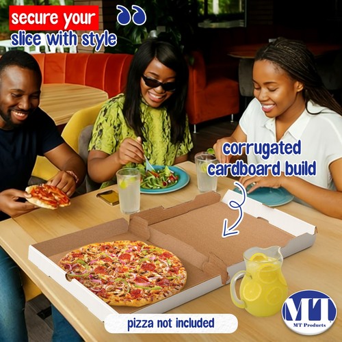MT Products Scatole Pizza 18" x 18" x 2" Bianco Cartone Flauto B - Confezione da 50 - Foto 4 di 7