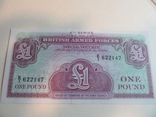 British Armed Forces One Pound 1962 Special Voucher Note 4th Series (Unc.)
