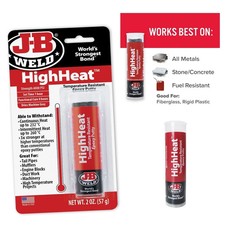 JB Weld High Temp Metal Epoxy Putty Fuel Resistant Exhaust Pipes Engine Blocks