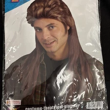 FORUM 80's LONG BROWN MULLET WIG REDNECK HILLBILLY ADULT COSTUME ACCESSORY 67901