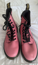 Dr. Martens 1460 J Kids Pink Leather Combat Ankle Lace-Up Boots US 4 EU 36