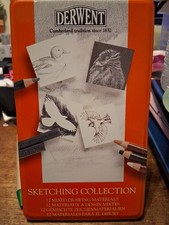 Image of Derwent Sketching Collection 12 Tin Pack of Mix Pencils Lightly Use for Artists