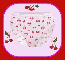 XS M L XL Lilac Cherry Heart Cotton Victorias Secret High-Leg Waist Brief Pantie