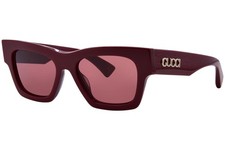 Gucci GG1835S 003 Sunglasses Women's Burgundy/Red Rectangle Shape 52mm