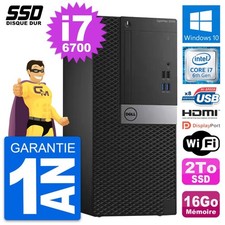 PC Tour Dell OptiPlex 3040 Intel i7-6700 RAM 16Go SSD 2To HDMI Windows 10 Wifi