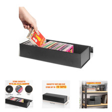 Cassette Tape Storage Box Plastic Organizer 14.25 Inch Capacity for 20 Tapes