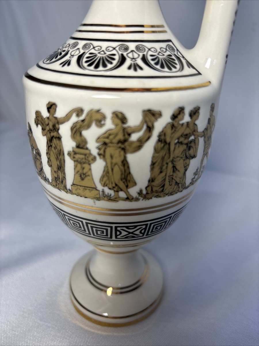 アンティーク　GREECE 飾り Vintage Lambrou Bros Hand Made in Greece White with 24k Gold