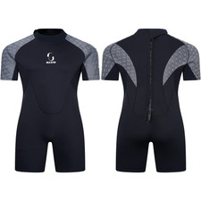 Zcco Mens 3Mm Shorty Wetsuit Womens Neoprene Full Body Diving Suit Back Zip