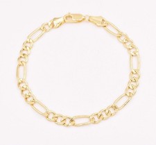 6mm Royal Figaro Link Bracelet Real Genuine 10K Yellow Gold ALL SIZES