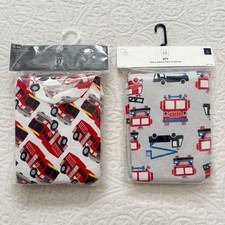 Gap Boys' Firetruck Pajama Sets 5T - 1 Short Sleeve, 1 Long Sleeve 