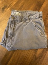 Carhartt Men's Relaxed Fit Canvas Workwear Pants Gray Straight Leg Pockets