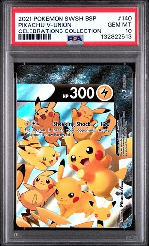 Pikachu V-Union SWSH140 Pokemon 2021 Black Star Promo Cellebrations PSA 10